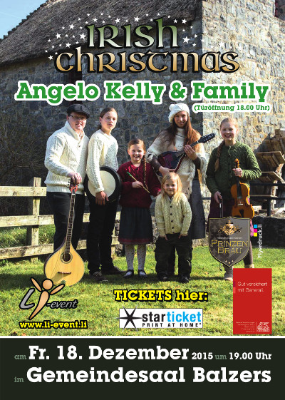 Flyer Angelo Kelly & Family Irish Christmas